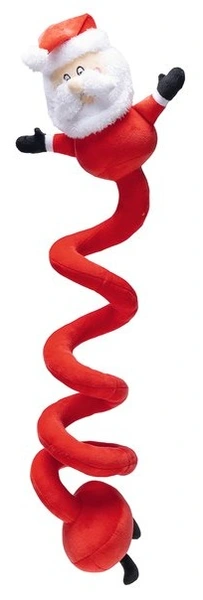 Beeztees kerstman spiraal knuffel met piep hondenspeelgoeed - afbeelding 1