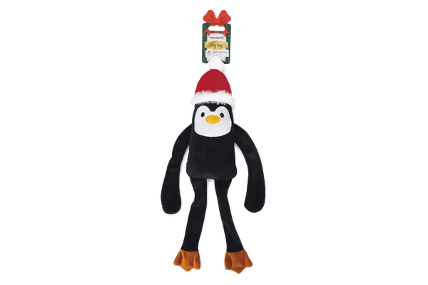 Beeztees kerstpinguin pingy zwart hondenspeelgoed - afbeelding 1