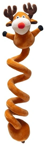 Beeztees rendier spiraal knuffel met piep hondenspeelgoeed - afbeelding 1