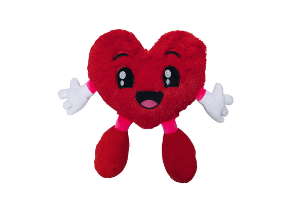 Beeztees valentijn mister love rood hart 28 cm hondenspeelgoed - afbeelding 1