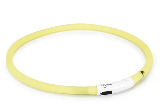 Beeztees veiligheidsband met led lampjes geel 70 cm - afbeelding 1