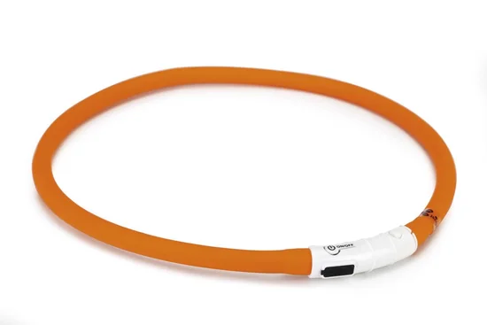 Beeztees veiligheidsband met led lampjes oranje 70 cm - afbeelding 1