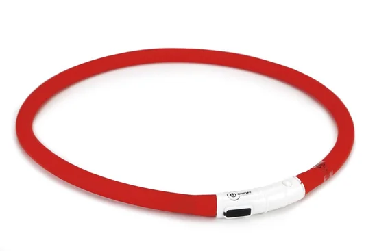 Beeztees veiligheidsband met led lampjes rood 70 cm - afbeelding 1