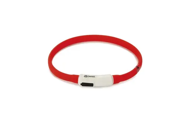 Beeztees veiligheidsband met led lampjes small rood 35 cm - afbeelding 1