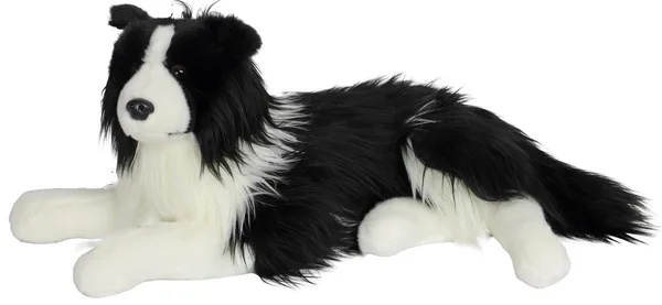 Boony decoration collie pluche liggend zwart met wit 53 cm