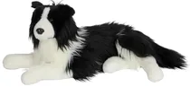 Boony decoration collie pluche liggend zwart met wit 53 cm