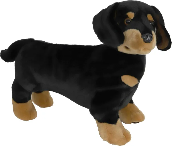 Boony decoration teckel pluche staand zwart met bruin 45 cm