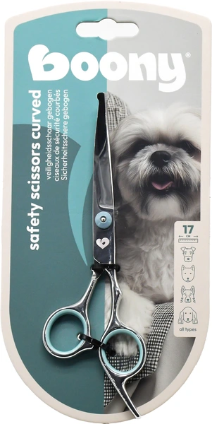 Boony veiligheidsschaar gebogen 17 cm hond - afbeelding 1