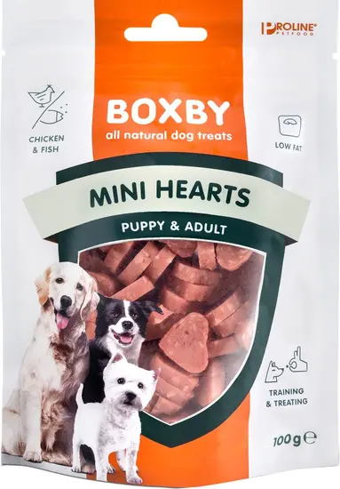 Boxby mini hearts puppy&adult 100 gram - afbeelding 1