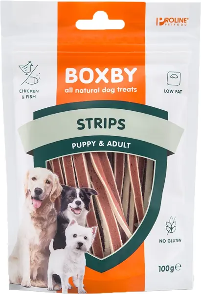 Boxby strips puppy&adult 100 gram - afbeelding 1