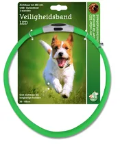 De Boon veiligheidsband led light extra breed 25-65 cm groen