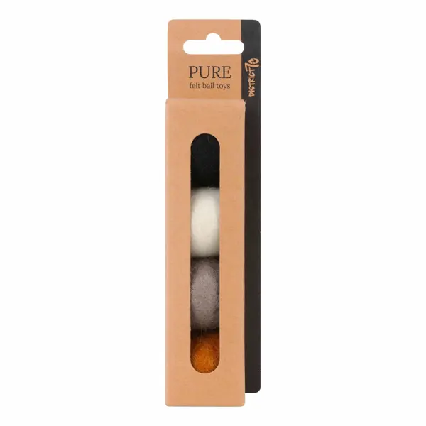 District 70 PURE felt ball natural colours kattenspeelgoed - afbeelding 1