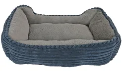 Divan corduroy blauw/ grijs 50 x 40 cm - afbeelding 3