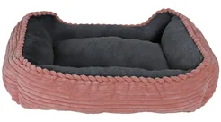 Divan corduroy roze/ grijs 50 x 40 cm - afbeelding 3