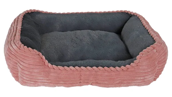 Divan corduroy roze/ grijs 50 x 40 cm - afbeelding 1