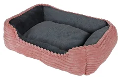 Divan corduroy roze/ grijs 50 x 40 cm - afbeelding 2