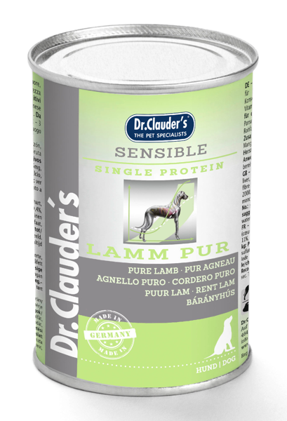 Dr.Clauder hond blik sensible puur lam 400 gram - afbeelding 1