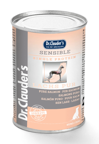 Dr.Clauder hond blik sensible puur zalm 375 gram - afbeelding 1