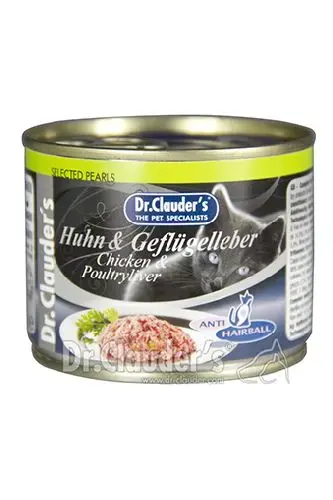 Dr.Clauder kat anti hairball kip&gevogeltelever 200 gram