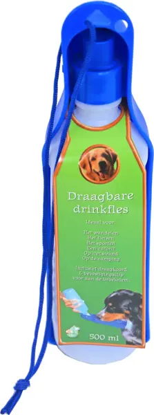 Draagbare drinkfles + koord 500 ml - afbeelding 1