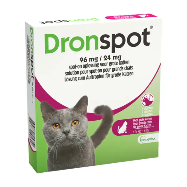 Dronspot grote kat (5-8kg) 2 pipetten ontworming - afbeelding 1