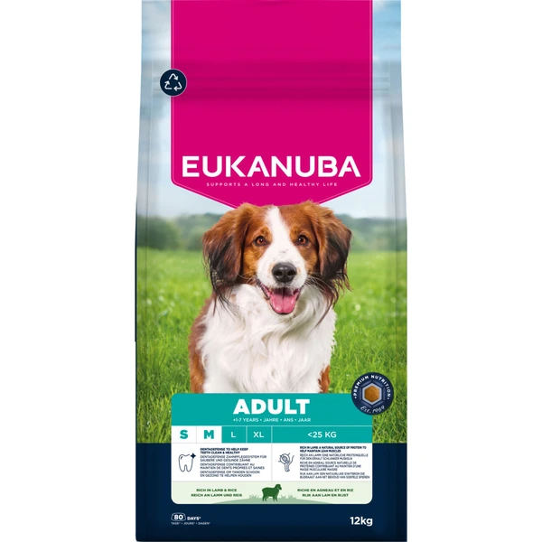Eukanuba dog adult small&medium breed lam&rijst 12 kg Hondenvoer - afbeelding 1
