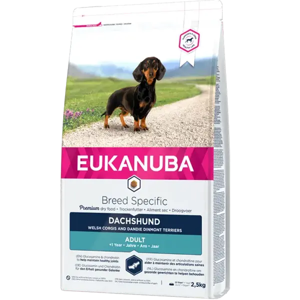 Eukanuba dog breed specific dachshund adult 2.5 kg Hondenvoer