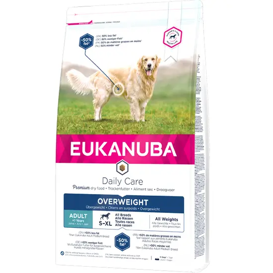 Eukanuba dog daily care adult overweight all breeds 12 kg Hondenvoer