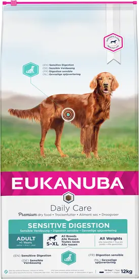 Eukanuba dog daily care adult sensitive digestion all breeds 12 kg Hondenvoer