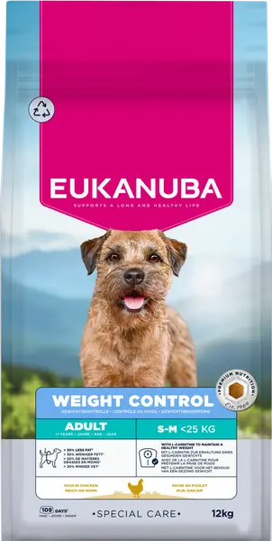 Eukanuba dog daily care adult weight control small & medium breed 12 kg Hondenvo