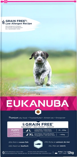 Eukanuba grain free puppy large breed zeevis 12 kg Hondenvoer (na advies van KNG