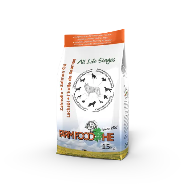 Farm Food HE zalmolie 15 kg + gratis fresh menu 125 gram