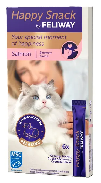 Feliway happy snack liquid zalm 6x15gram