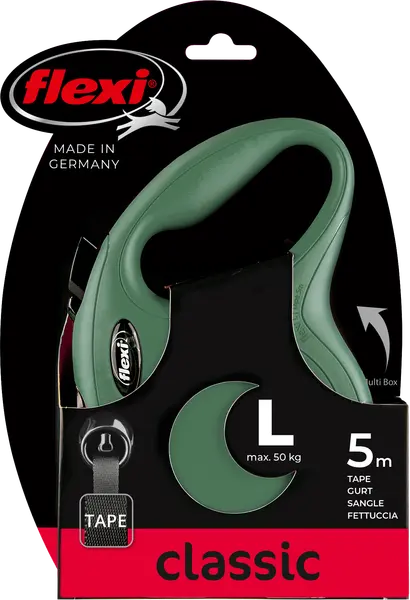 Flexi rollijn classic tape L 5mtr. olijfgroen - afbeelding 1