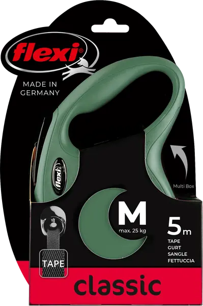 Flexi rollijn classic tape M 5mtr. olijfgroen - afbeelding 1