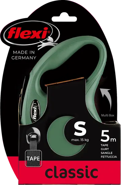Flexi rollijn classic tape small 5 meter olijfgroen - afbeelding 1