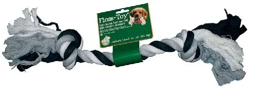 Flossy-toy zwart/wit 2 knoop giant
