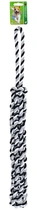 Flossy-toy zwart/wit touwstick katoen met handvat 60cm - afbeelding 1