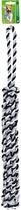 Flossy-toy zwart/wit touwstick katoen met handvat 60cm - afbeelding 1