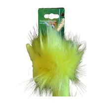 Fluffy bird geel/rood 35cm met piep - afbeelding 3
