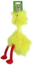 Fluffy bird geel/rood 35cm met piep - afbeelding 1