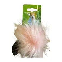 Fluffy bird roze/zwart 35cm met piep - afbeelding 3