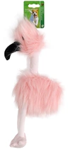 Fluffy bird roze/zwart 35cm met piep - afbeelding 1