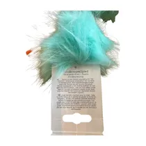 Fluffy bird turquoise/oranje 35cm met piep - afbeelding 3