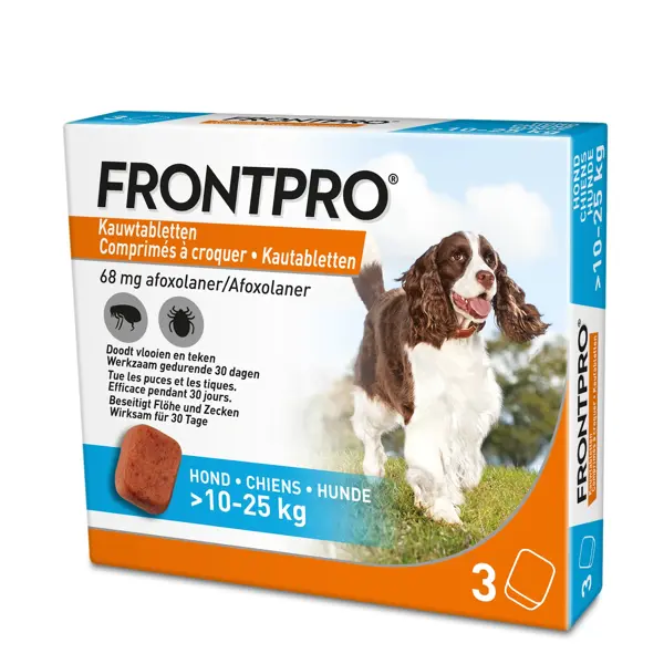 Frontpro hond large 10 tot 25 kg 3 kauwtabletten