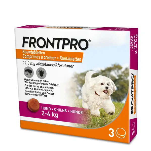 Frontpro hond small 2 tot 4 kg 3 kauwtabletten