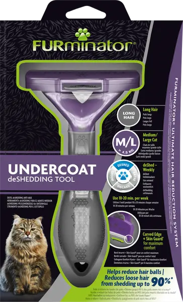 FURminator DeShedding kat ondervacht kam lang haar medium/large