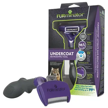 FURminator FURflex, vachtverzorgingsborstel voor grote katten, deShedding-Tool voor het verwijderen van de onderwol, maat L