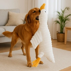 Gijs de gans hondenspeelgoed met piep 90cm - afbeelding 2