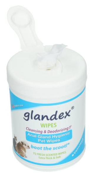 Glandex rear end pet wipes 75 stuks